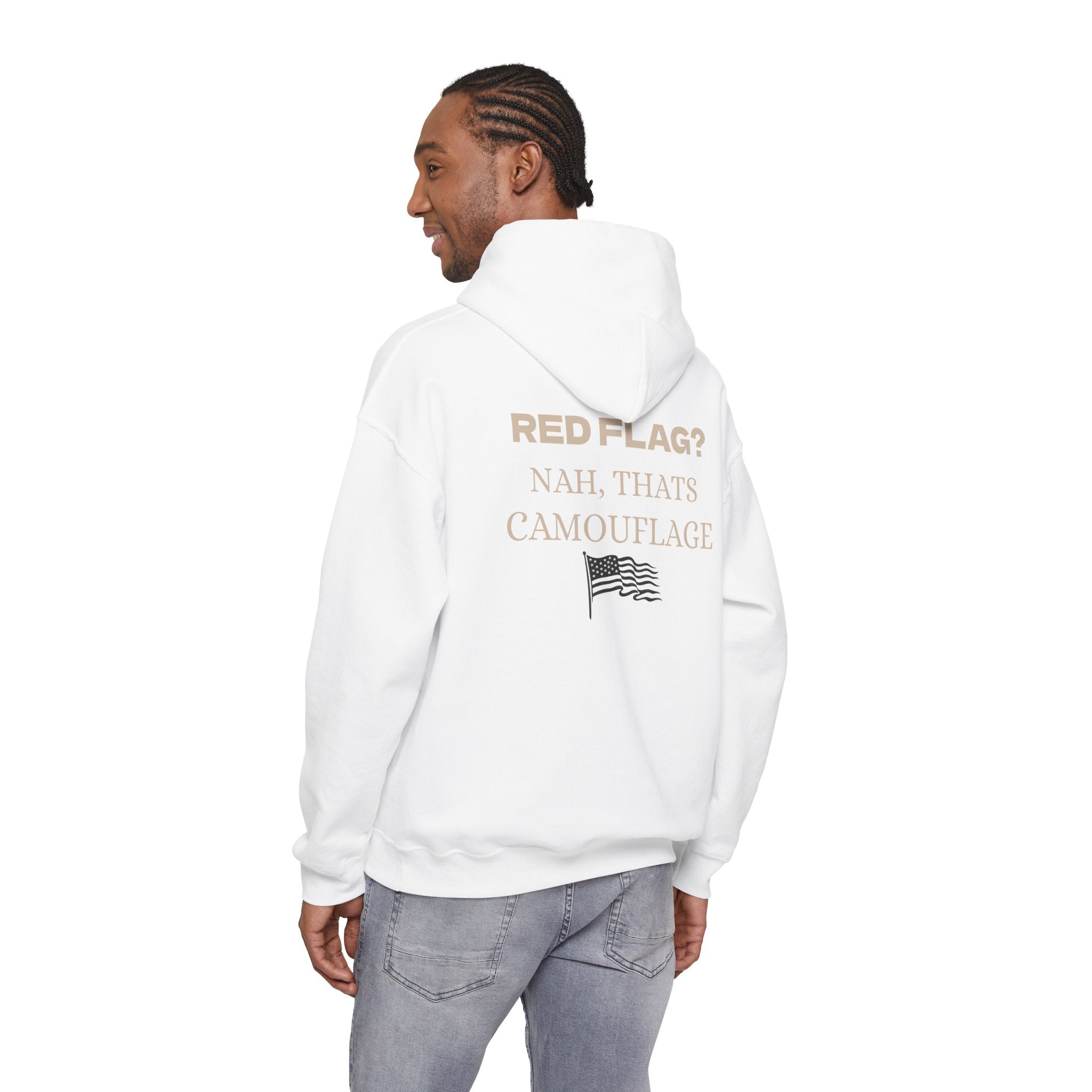 RED FLAG, NAH THAT'S CAMOUFLAGE™ Hooded Sweatshirt